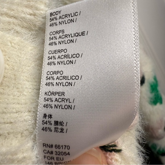 Urban Outfitters Cropped Cardigan Floral Patterned Cream with Green and Pink GUC - Picture 7 of 7